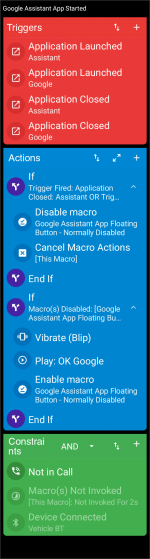 Is this a bug? Application Launched/Closed trigger does not appear to work  correctly with Google Assistant